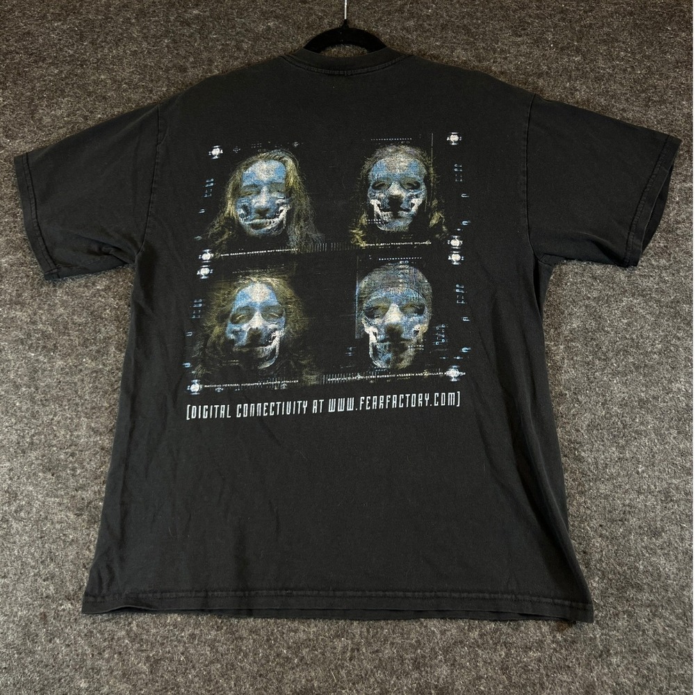 VTG 2001 Fear Factory Digimortal Shirt Mens Large Black Metal Band Graphic Tee